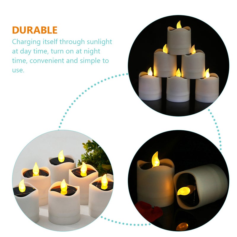 6pcs Solar Flameless Candle Lamp Solar Flashing Candle Lamp Solar Candle Lights - Image 4
