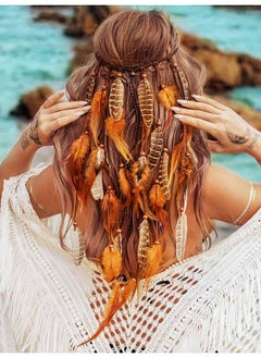 Enbree Boho Feather Headband Gypsy Headpiece Bohemian Hippie Headbands Indian Hair Band Long Feather Hair Accessories For Women (Pattern 1) - pzsku/ZA77CE141B4A1C673395EZ/45/_/1696070954/7b9d00c5-0e78-4de2-b5b8-96aa7cc392ad