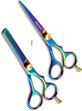 Awans Hair Cutting Scissors Kits6 Stainless Steel Hairdressing Shears Set Thinning Texturizing Scissors Professional Barber Salon Use or Home - Image 2