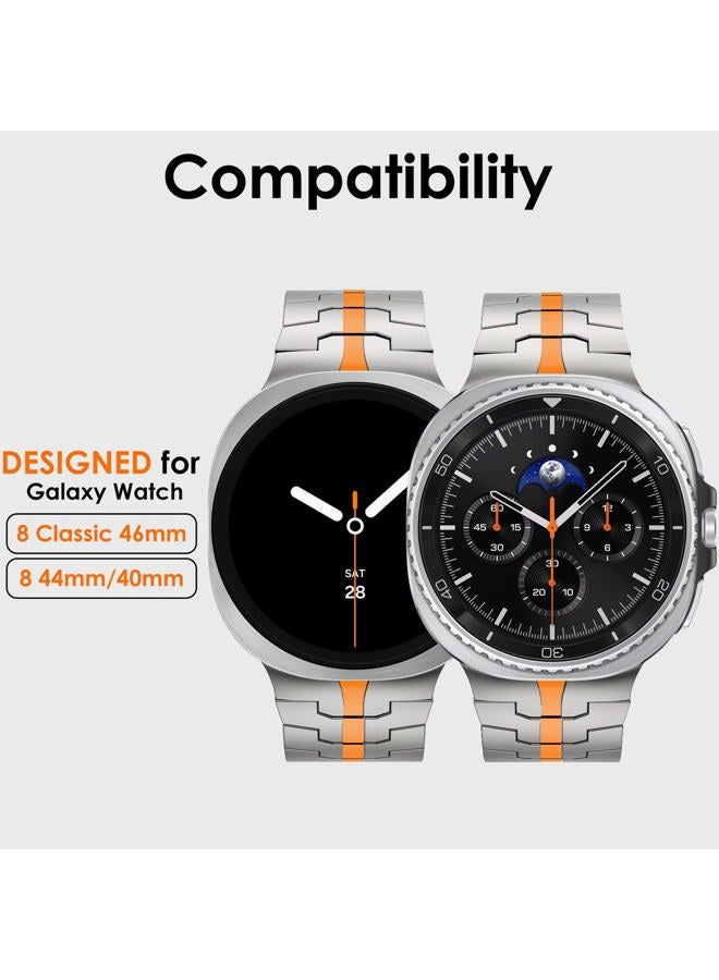WINGLE Men's Metal Band for Samsung Galaxy Watch 8/8 Classic 46/44/40mm Ultra 47mm Stainless Steel Heavy Duty Durable Armor Chic Casual Business Band with Folding Clasp, Galaxy Watch Ultra 47mm - Image 2