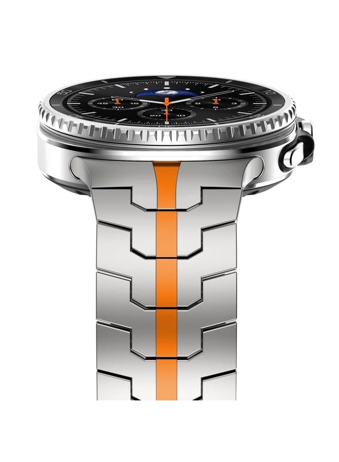 WINGLE Men's Metal Band for Samsung Galaxy Watch 8/8 Classic 46/44/40mm Ultra 47mm Stainless Steel Heavy Duty Durable Armor Chic Casual Business Band with Folding Clasp, Galaxy Watch Ultra 47mm - Image 3