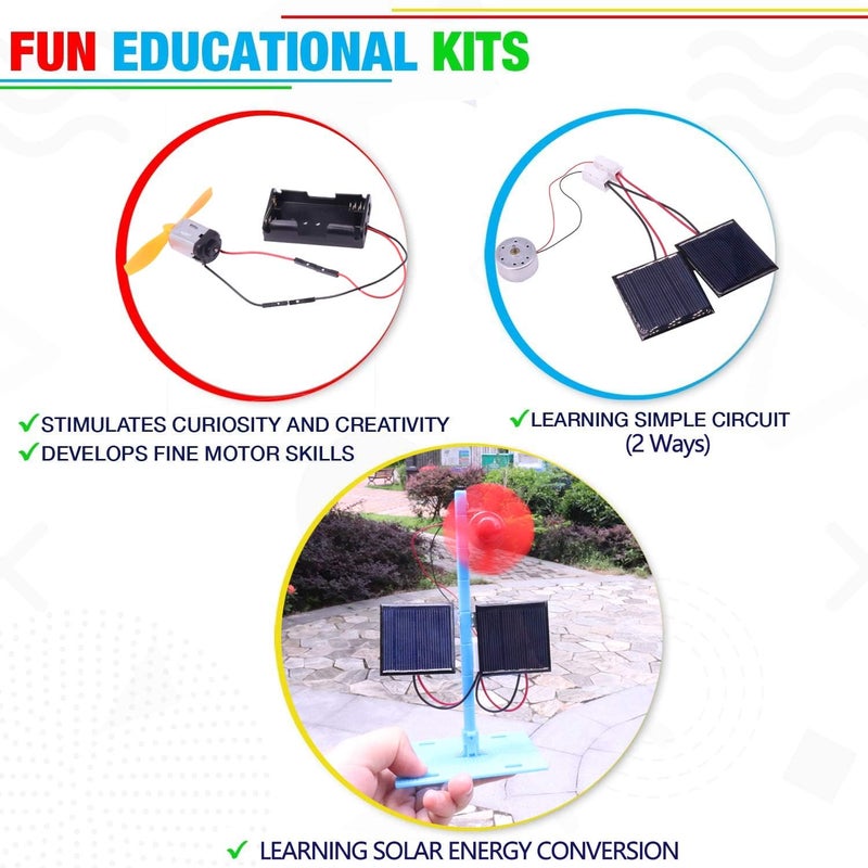 CYOEST 4 in 1 Solar Power & Electric Motor STEM Kits,Science Experiment Projects for Kids Beginners,Electronic Assembly Solar Powered Toy Kit,DIY Educational Engineering Experiments for Boys and Girls - Image 3