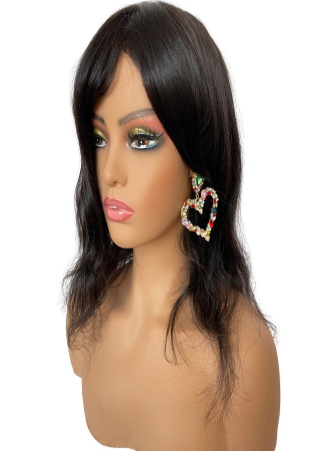 Voloria 12INCH Hair Toppers for Women Real Human Hair Topper Miduim Density Full PU Base Hairpiece Hair Extensions (1B Black Color) - Image 2