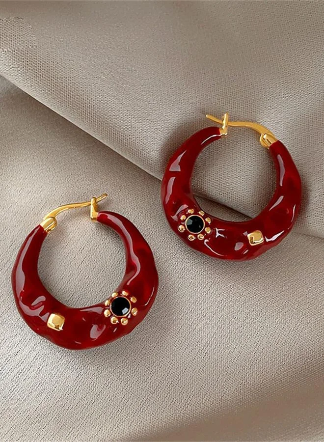 Take Two  Textured Hoop Earrings for Women | Best Price UAE