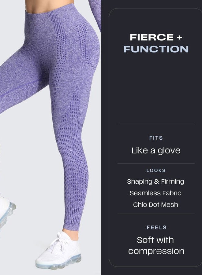 Aoxjox Women's High Waist Workout Gym Vital Seamless Leggings Yoga Pants 24'' (Indigo Marl, Small) - Image 3