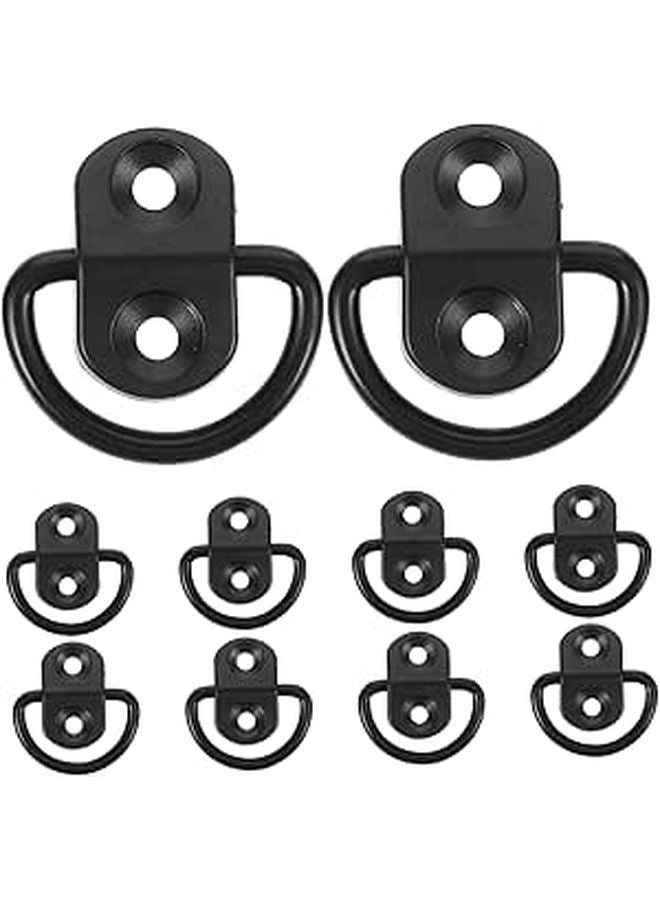 10pcs Tie Down Hooks for Trailer Luggage Sports Equipment Storage Black - Image 1