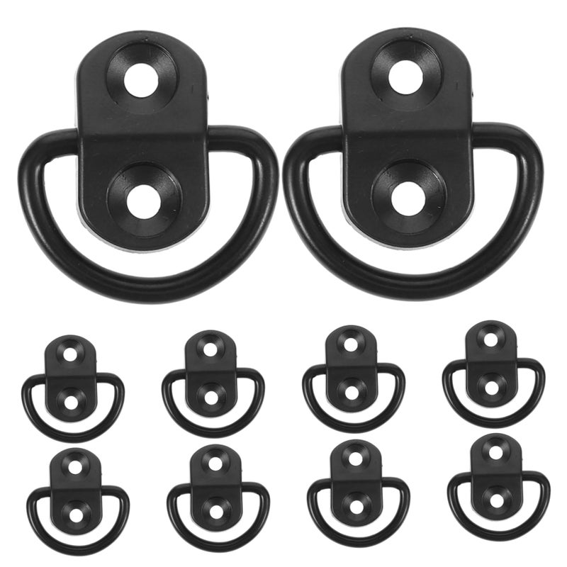 10pcs Tie Down Hooks for Trailer Luggage Sports Equipment Storage Black - Image 2