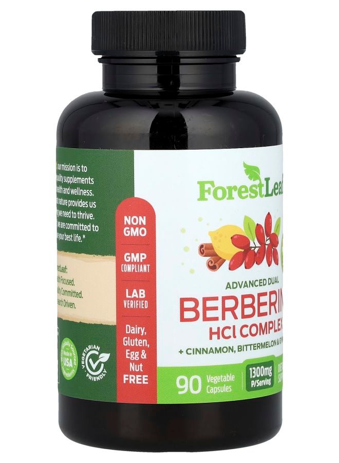 ForestLeaf مجمع بيربرين هيدروكلوريد المتقدم المزدوج + القرفة و البطيخ المر و الجمنيم 90 كبسولة نباتية - Image 2