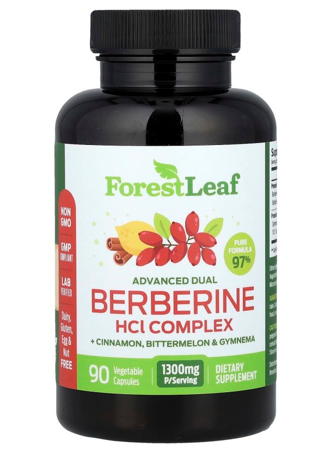 ForestLeaf مجمع بيربرين هيدروكلوريد المتقدم المزدوج + القرفة و البطيخ المر و الجمنيم 90 كبسولة نباتية - Image 1