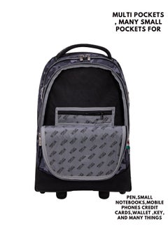 Wires 3 Piece Kids School Trolley Bag laptop compartment Big Wheels With Lunch bag & Pencil Case  - Image 3