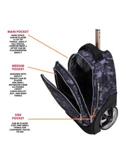 Wires 3 Piece Kids School Trolley Bag laptop compartment Big Wheels With Lunch bag & Pencil Case  - Image 4