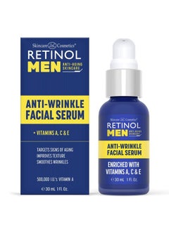 RETINOL Retinol Men’s Anti-Wrinkle Facial Serum - The Original Retinol Anti-Aging Men’s Formula For Younger Looking Skin - Vitamin-Enriched To Smooth Fine Lines & Wrinkles, Improve Tone & Promote Firmness  - Image 1