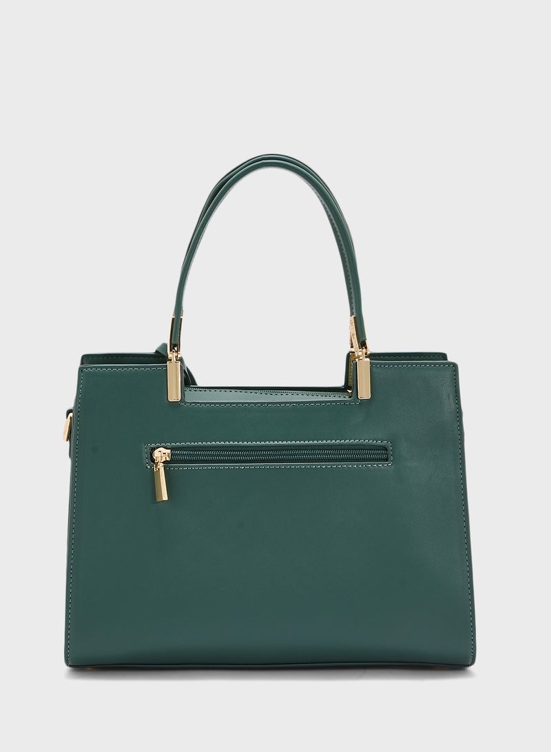 Khizana Stitch Detail Satchel Bag With Fob  - Image 2