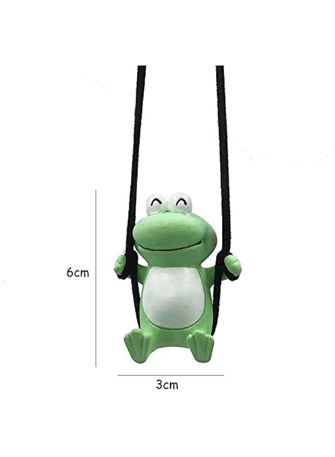 Swinging Frog Car Hanging Ornament,Cute Animal Swing Frog Car Interior Decoration Frog Pendant for Auto Rearview Mirror Decoration(A) - Image 2
