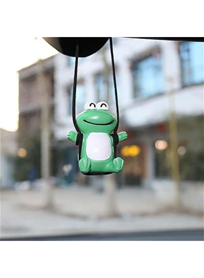 Swinging Frog Car Hanging Ornament,Cute Animal Swing Frog Car Interior Decoration Frog Pendant for Auto Rearview Mirror Decoration(A) - Image 4