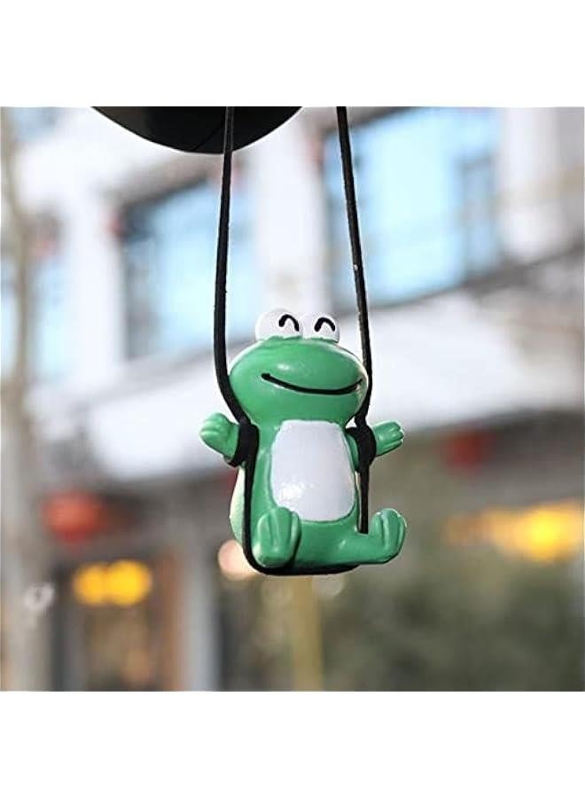 Swinging Frog Car Hanging Ornament,Cute Animal Swing Frog Car Interior Decoration Frog Pendant for Auto Rearview Mirror Decoration(A) - Image 5