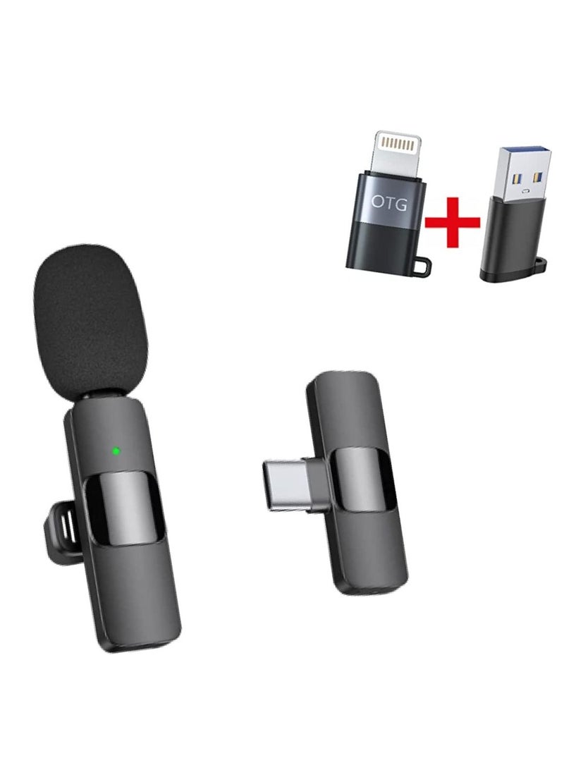 Wireless Lavalier Microphone - Professional Wireless Microphone for Android & iPhone - Auto Noise Reduction Microphone for YouTube/Live Stream - Image 1
