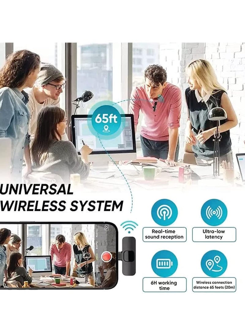 Wireless Lavalier Microphone - Professional Wireless Microphone for Android & iPhone - Auto Noise Reduction Microphone for YouTube/Live Stream - Image 2