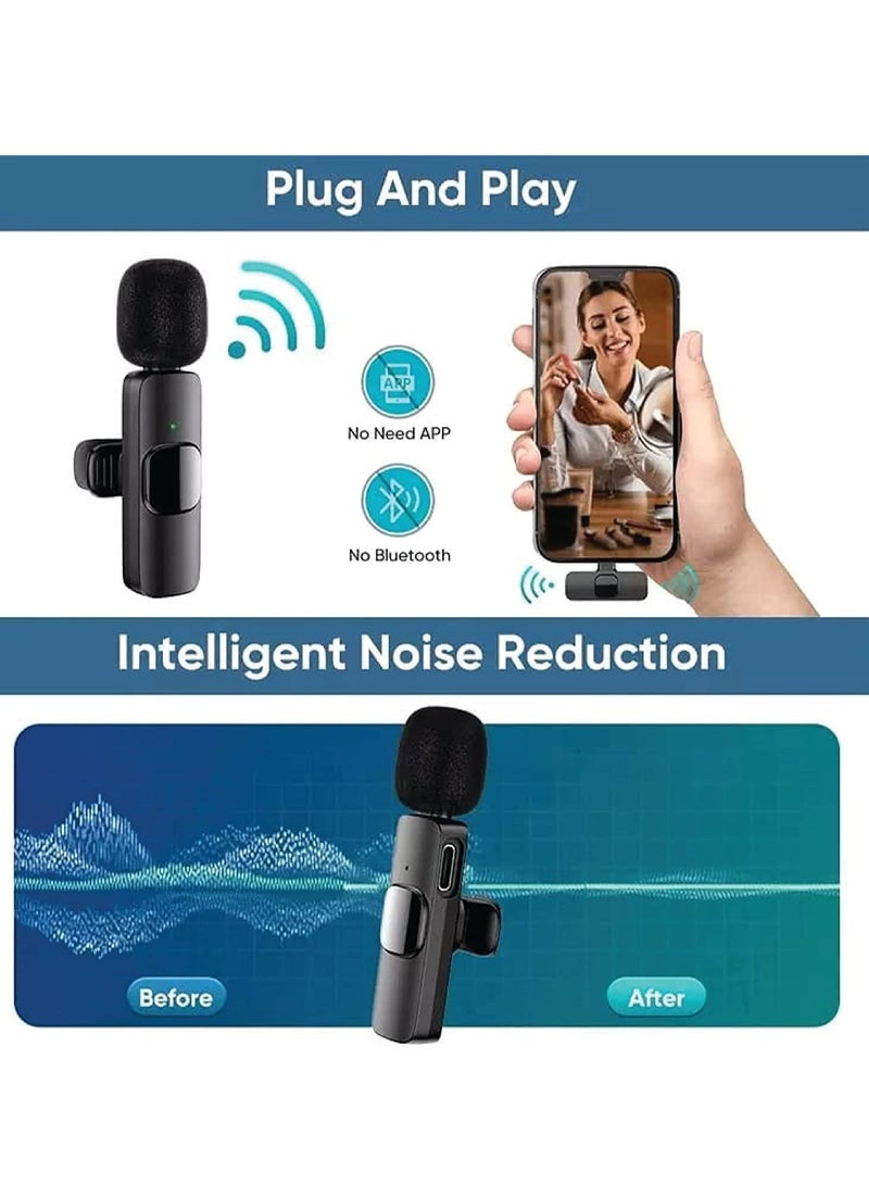 Wireless Lavalier Microphone - Professional Wireless Microphone for Android & iPhone - Auto Noise Reduction Microphone for YouTube/Live Stream - Image 3