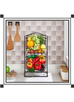 Beauenty 2 Tier Metal Fruit Basket Kitchen Countertop Storage Vegetable Basket Stand,Detachable Produce Basket,Storage Holder For Multipurpose Wire Basket Hanging,Farmhouse Kitchen Tiered Organizer  - Image 4