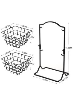 Beauenty 2 Tier Metal Fruit Basket Kitchen Countertop Storage Vegetable Basket Stand,Detachable Produce Basket,Storage Holder For Multipurpose Wire Basket Hanging,Farmhouse Kitchen Tiered Organizer  - Image 2