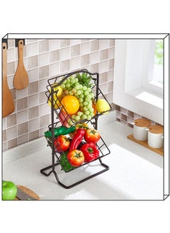 Beauenty 2 Tier Metal Fruit Basket Kitchen Countertop Storage Vegetable Basket Stand,Detachable Produce Basket,Storage Holder For Multipurpose Wire Basket Hanging,Farmhouse Kitchen Tiered Organizer  - Image 3