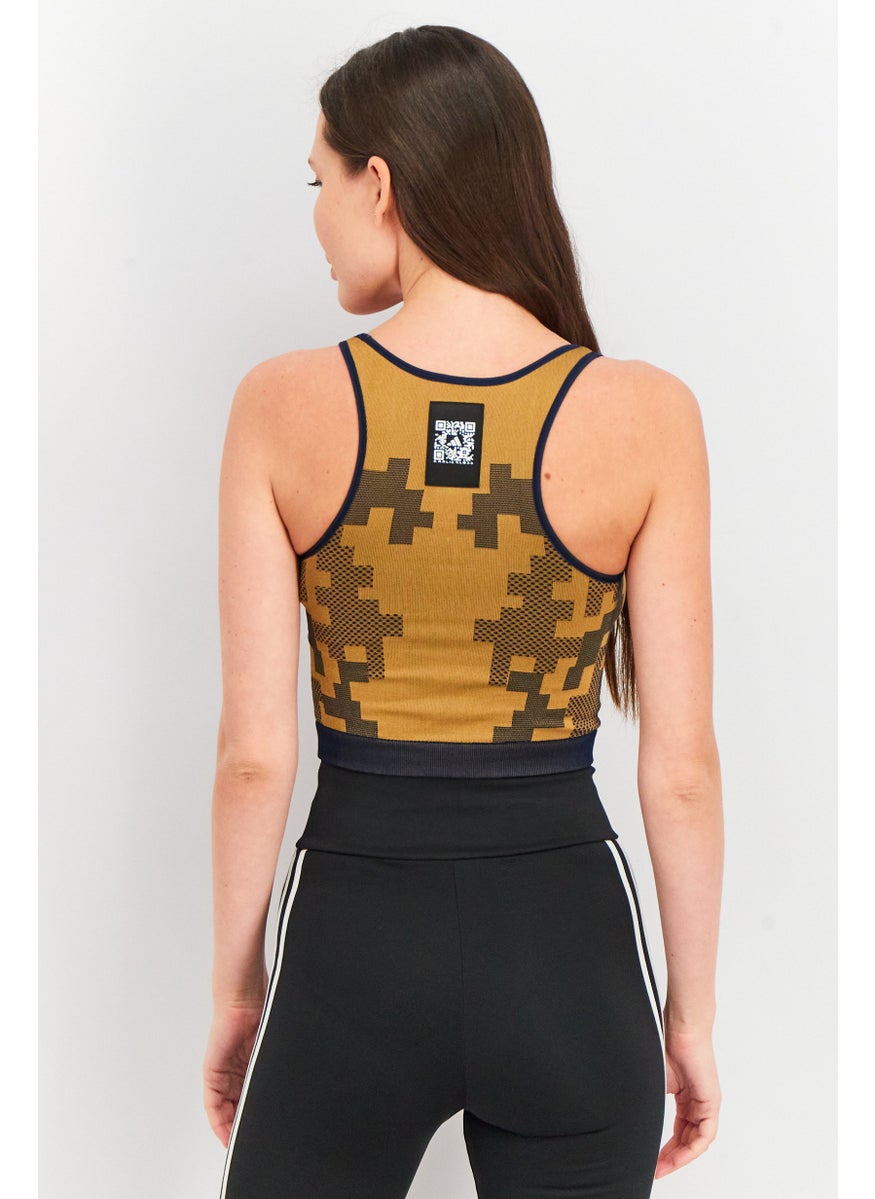 Adidas Women Sportswear Fit Textured Sports Bra, Tan  - Image 2