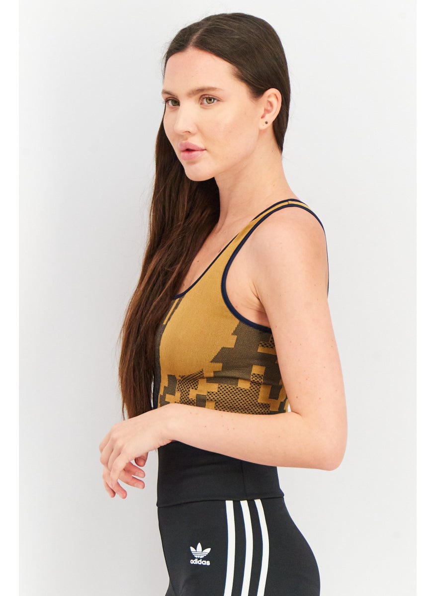Adidas Women Sportswear Fit Textured Sports Bra, Tan  - Image 3