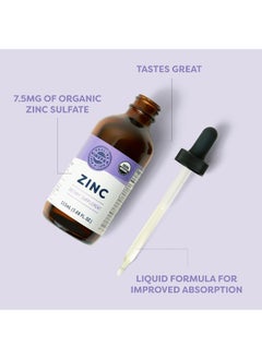 Vimergy Organic Liquid Zinc, 57 Servings â€“ Alcohol Free Zinc Sulfate â€“ Supports Immune Health And Metabolism â€“ Antioxidant â€“ Gluten-Free, Non-GMO, Kosher, Vegan And Paleo Friendly (115 ml)  - Image 3