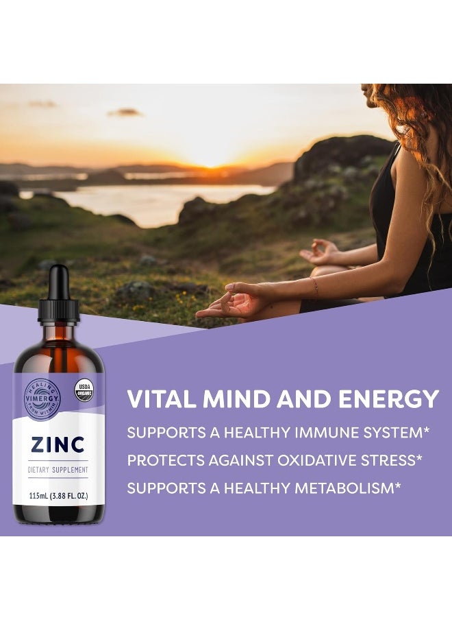 Vimergy Organic Liquid Zinc, 57 Servings â€“ Alcohol Free Zinc Sulfate â€“ Supports Immune Health And Metabolism â€“ Antioxidant â€“ Gluten-Free, Non-GMO, Kosher, Vegan And Paleo Friendly (115 ml)  - Image 2