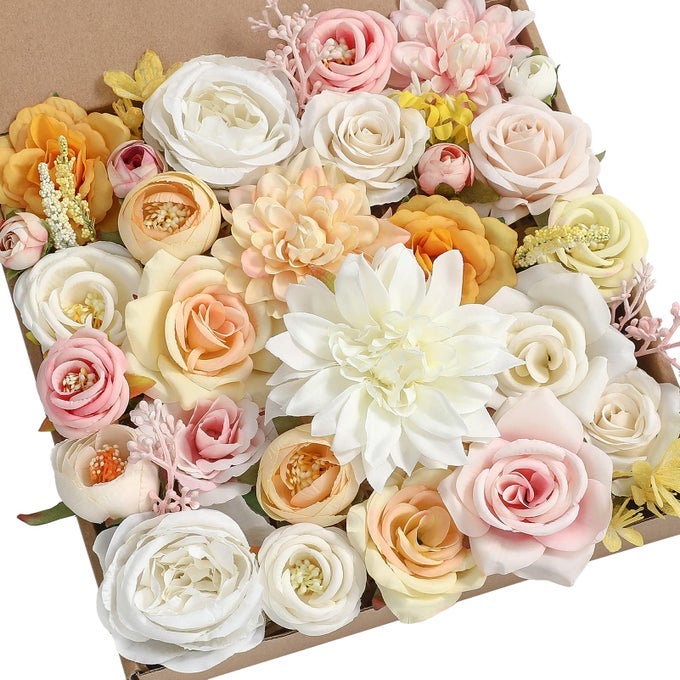 ARTIFICIAL WEDDING FLOWERS BOUQUETS CENTERPIECES FAUX FLOWERS COMBO FOR FAKE FLOWERS WITH LEAVES DIY FLORAL ARRANGEMENTS BRIDAL BABY SHOWER HOME DECOR
