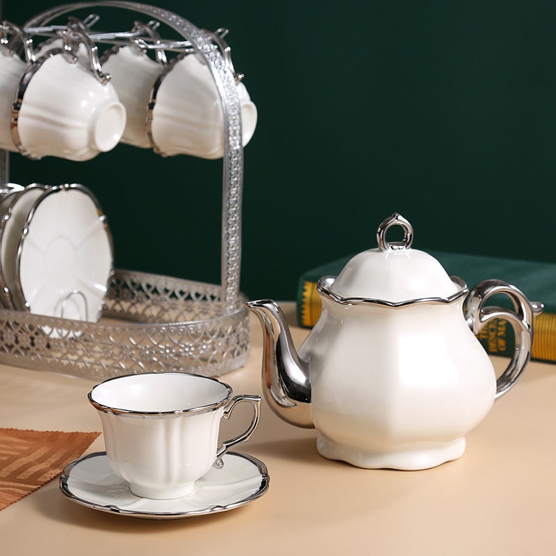European-Style Ceramic Coffee Set Coffee Cup And Saucer High-Grade Phnom Penh English-Style Afternoon Tea Set 13-Piece Water Set - Image 5