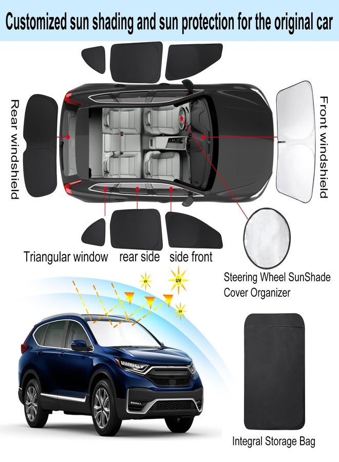 TINGLU Window Shades for Honda CR-V CRV 2017-2022 Accessories Car Side Full Windows Rear Triangular Windshield Sun Shade Sun UV Rays & Privacy Protection for Camping,Napping,and Relaxing 8PCS - Image 3