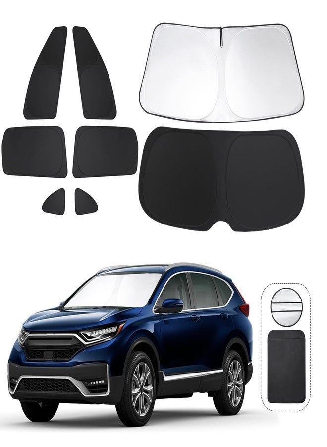 TINGLU Window Shades for Honda CR-V CRV 2017-2022 Accessories Car Side Full Windows Rear Triangular Windshield Sun Shade Sun UV Rays & Privacy Protection for Camping,Napping,and Relaxing 8PCS - Image 1