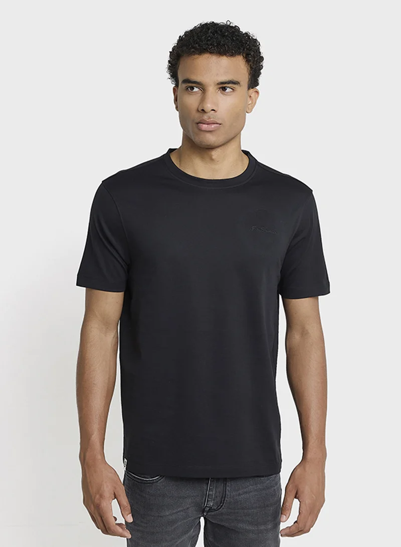 بين شيرمان Basic Mercerised Cotton Crew Neck T-Shirt
