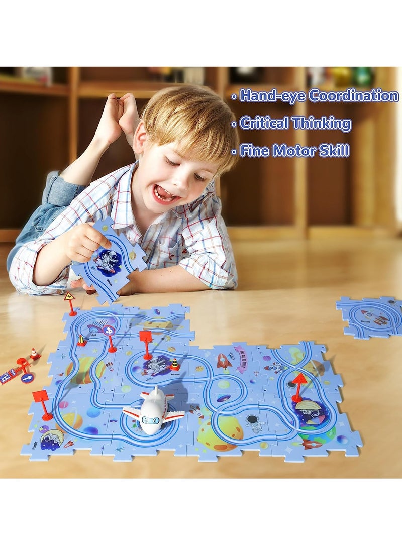 New Plastic Puzzles for Kids Ages 3-5 with A Cute Vehicle, Toddler Puzzles Gift, Critical Thinking Educational Toys, Toys for 3 4 5 6 Year Old Boys Girls, Fun Race Car Track Montessori Toys for Kids - Image 2