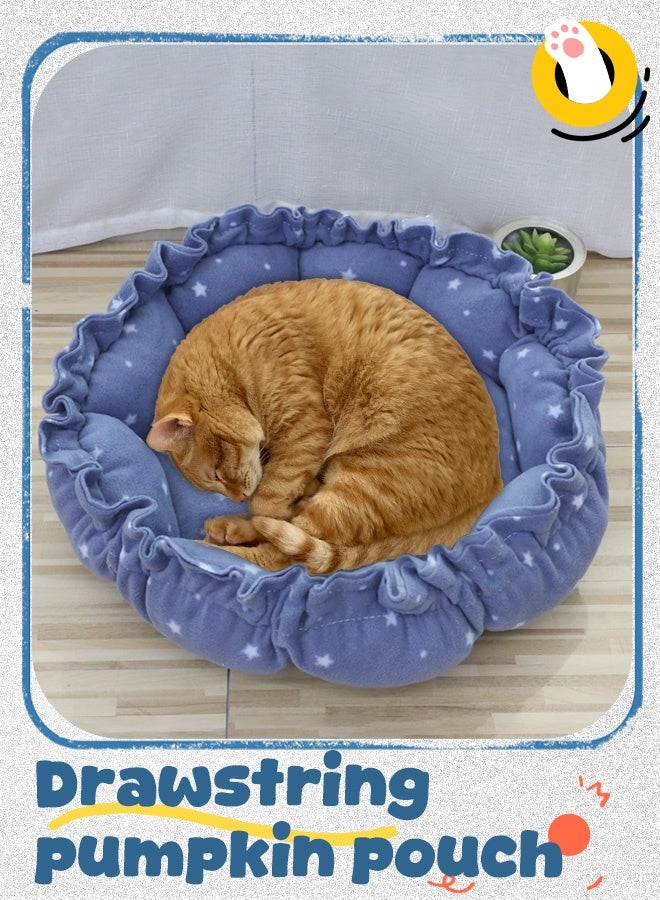Generic pet cushion Soft  Round Pet Bed Pumpkin-shaped pet cushion with drawstring design - Pet Supplies  - Image 1