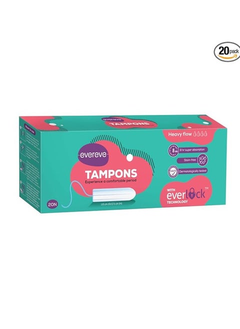 Evereve Tampons, For Heavy Menstrual flow, 20 pcs