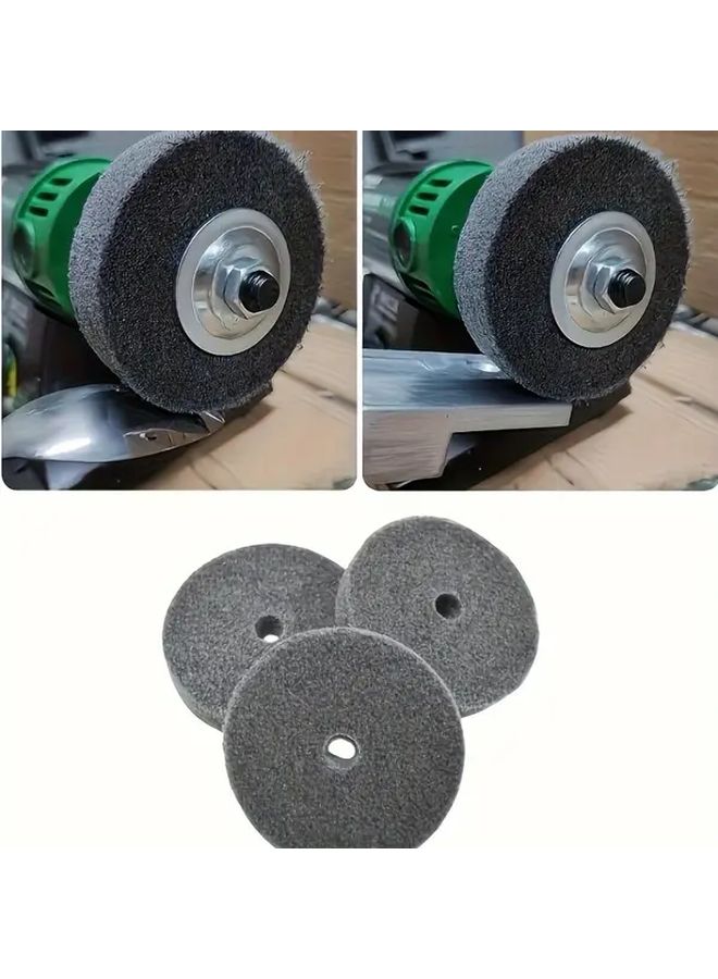 Gray 3Pcs Polishing and Grinding Machine Set with Fiber Wheel and Table Polisher - Image 2