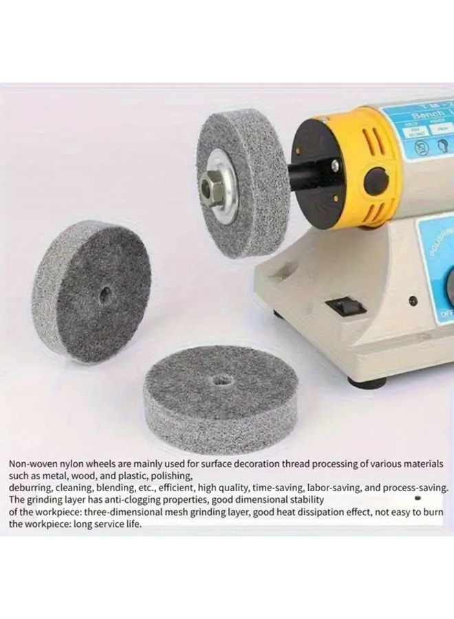 Gray 3Pcs Polishing and Grinding Machine Set with Fiber Wheel and Table Polisher - Image 4