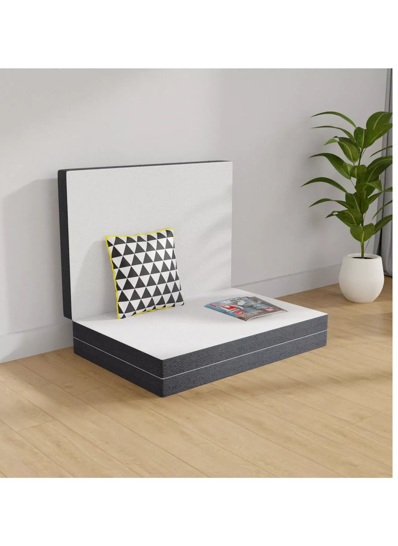 Comfy COMFY PORTABLE WHITE FOLDING KNITTED COTTON MATTRESS WITH BLACK BORDER 180 X 90 X 10CM  - Image 2