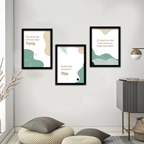HEVEA Motivational Quotes Framed Wall Posters/Paintings with Frame Wall Paintings Hangings Framed Wall Art Paintings (11 inch x 14 inch, Framed, Multicolor) -Set of 3 - Image 3