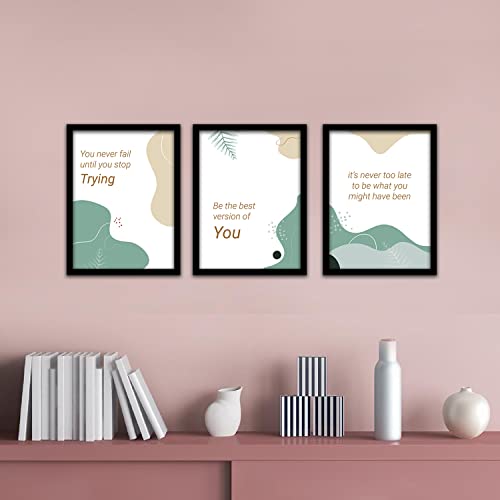 HEVEA Motivational Quotes Framed Wall Posters/Paintings with Frame Wall Paintings Hangings Framed Wall Art Paintings (11 inch x 14 inch, Framed, Multicolor) -Set of 3 - Image 4