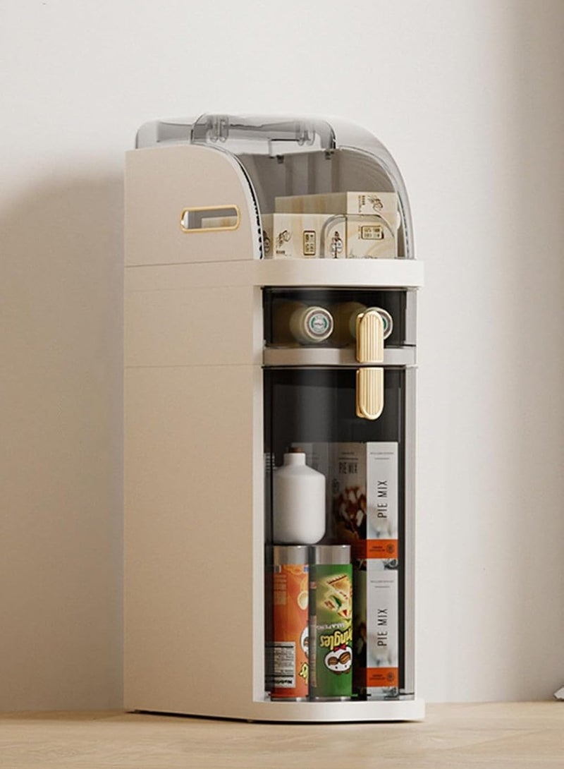 ديكور هيلز خزانة تخزين أرضية مشقوقة، منظم ضيق ونحيف مع أدراج شفافة وعجلات، برج تخزين عربة أدراج للمطبخ، غرفة المعيشة، غرفة الأطفال، الزاوية، فجوة الحمام - 3 طبقات - Image 1