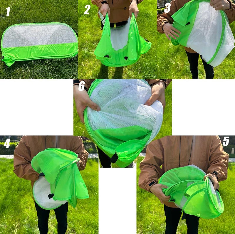 DredQcco Pop Up Garden Mesh Plant Cover 2Pcs Outdoor Plant Protector Mesh Plant Enclosure Raised Bed Garden Bird and Pest Protection Guard for Fruits Vegetables Seedlings and Herbs - Image 5