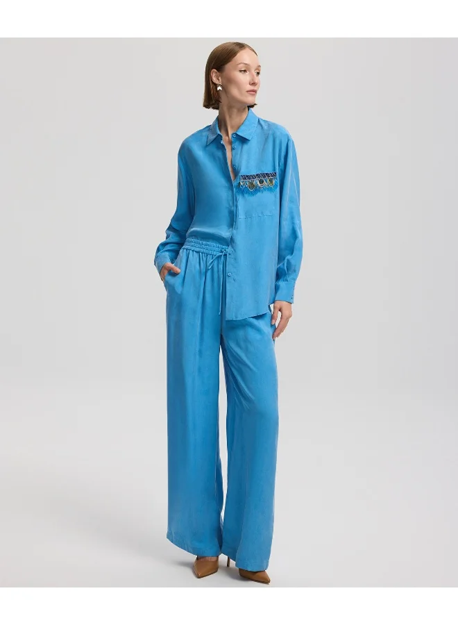 ابيكول Wide-Leg Trousers With Drawstring