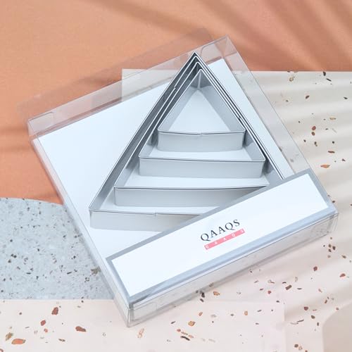 QAAQS Equilateral Triangle Cookie Cutter Set Large - 5 Inch, 4 Inch, 3 Inch, 2 Inch - Geometric Frame Plaque Cookie Cutters Shapes Molds - Stainless Steel - Image 5