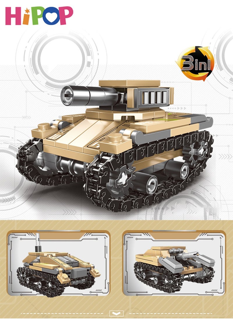 HIPOP - 8 In 1 Military Series Blocks Set,Military Puzzle Toy,Blocks Set 800+ PCS,Wide Compatibility,Building Blocks Tank Toy - Image 1