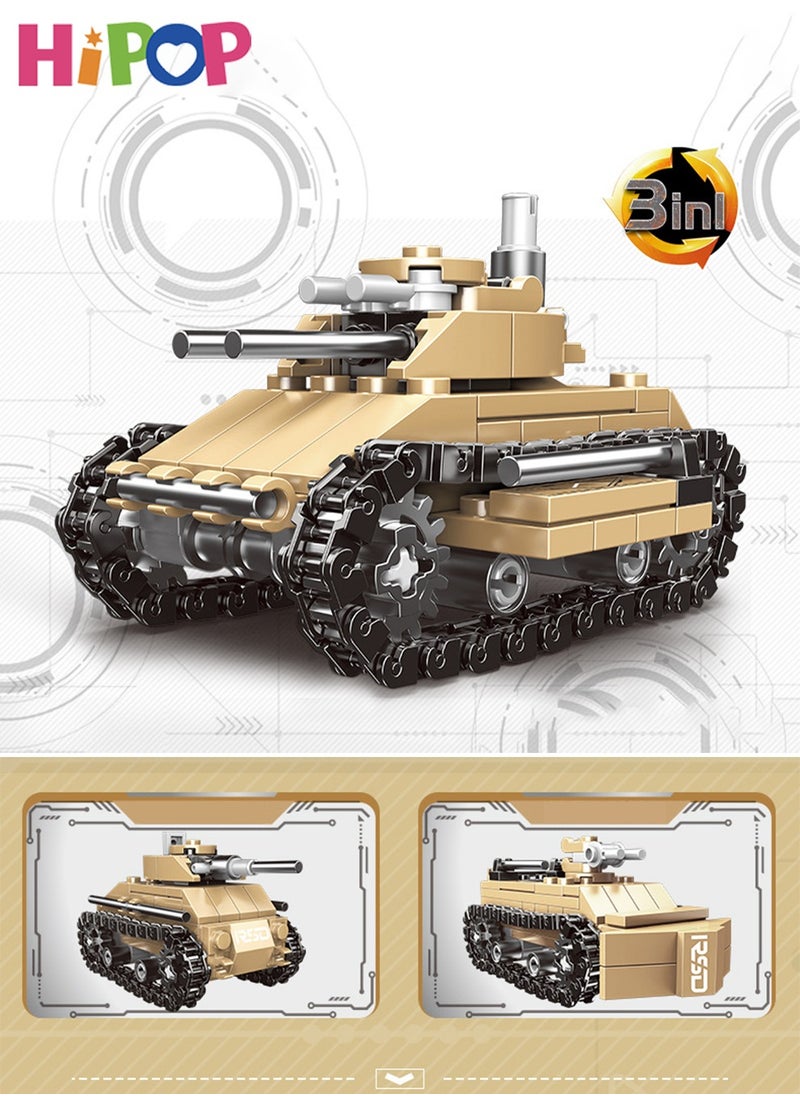 HIPOP - 8 In 1 Military Series Blocks Set,Military Puzzle Toy,Blocks Set 800+ PCS,Wide Compatibility,Building Blocks Tank Toy - Image 1