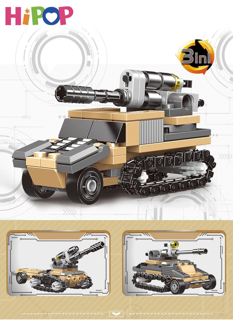 HIPOP - 8 In 1 Military Series Blocks Set,Military Puzzle Toy,Blocks Set 800+ PCS,Wide Compatibility,Building Blocks Tank Toy - Image 1